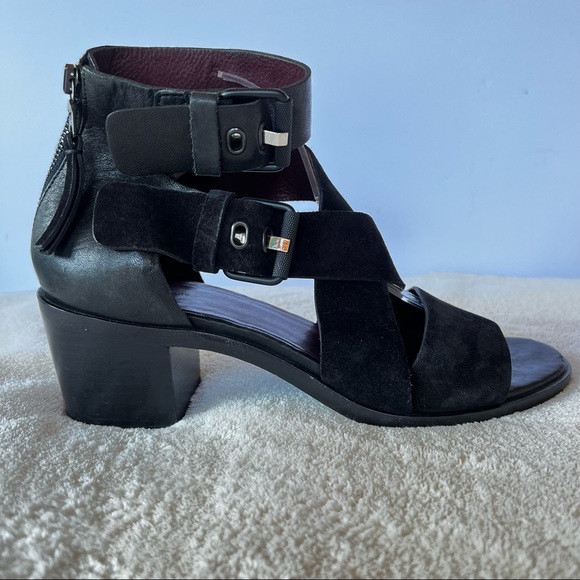 RAG & BONE CHUNKY STRAPPY BLACK LEATHER SUEDE MADRID CITY SANDAL SIZE 40 - Picture 3 of 13